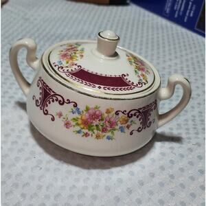 HOMER LAUGHLIN EUC VINTAGE SUGAR BOWL W/LID